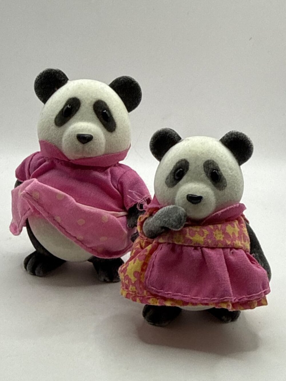 Li'l Woodzeez Skyhopper Panda Family Toy Figures Lot Coquette Whimsical Pink